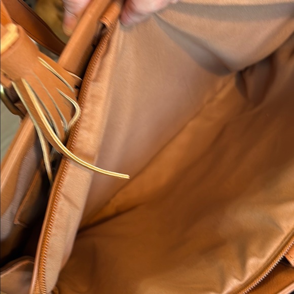 Ecosusi Sophisticated Tan Vegan Laptop Tote/3 Layer Computer Bag - Picture 14 of 16